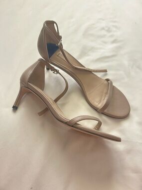 Stuart Weitzman Classic Nude Ankle-Strap Women's Sandals